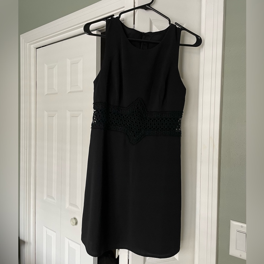 Black Sleeveless Mini dress with Cut-out Waist